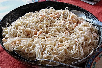 Mie - Nudeln mit Riesengarnelenschw&auml;nzen