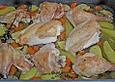 H&auml;hnchen auf Gem&uuml;sebett