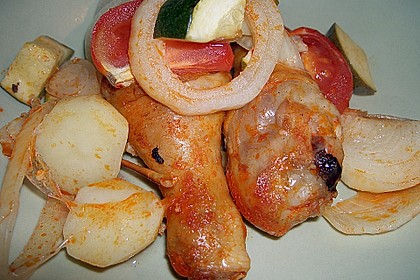 Arabisches Zitronen - Knoblauch Huhn mit Kartoffeln und Zwiebeln 2