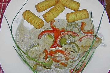 Schweineschnitzel mit Paprikarahm