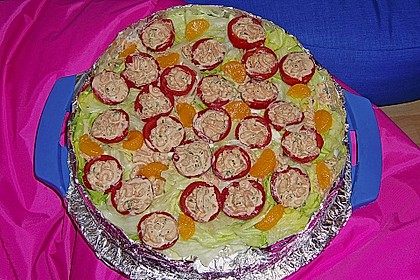 Tomaten, gef&uuml;llt mit Garnelen