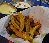 Gegrillte Kartoffel(schalen) zum Dippen (Bild)