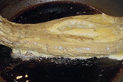 In Ei gebratene Aubergine