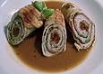 Involtini mit Aubergine, Parmaschinken und getrockneten Tomaten