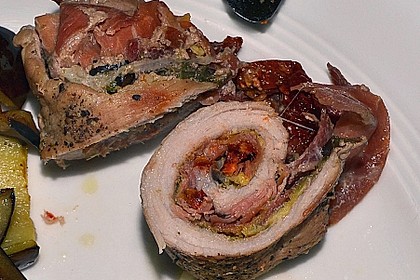 Involtini mit Aubergine, Parmaschinken und getrockneten Tomaten 7