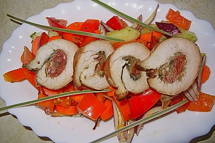 Involtini mit Aubergine, Parmaschinken und getrockneten Tomaten 5