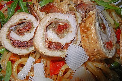 Involtini mit Aubergine, Parmaschinken und getrockneten Tomaten 8