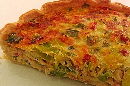 Quiche mit Lauch und Schinken 3