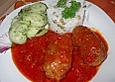 Hackfleischr&ouml;llchen in Tomatensauce