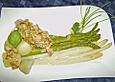 Lachsfilet mit Spargel und Mandelbutter