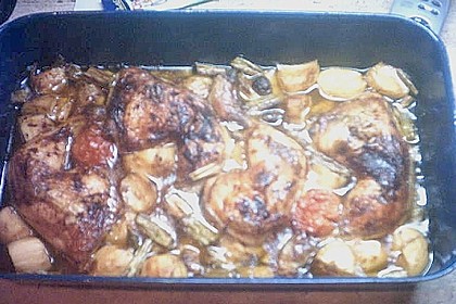 H&auml;hnchenkeulen vom Blech