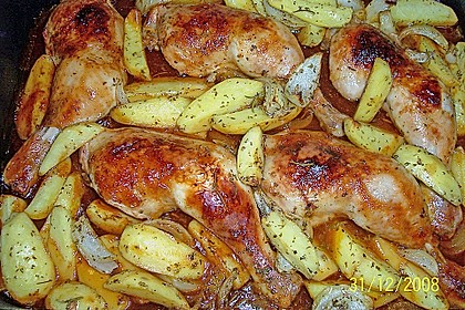 H&auml;hnchenkeulen vom Blech 45