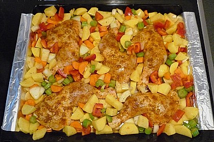 H&auml;hnchenkeulen vom Blech 54