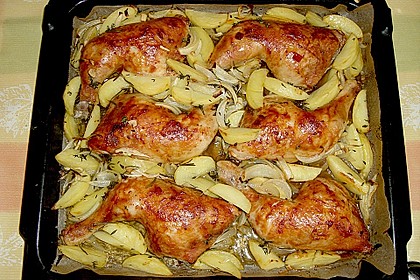 H&auml;hnchenkeulen vom Blech 55