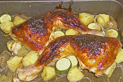 H&auml;hnchenkeulen vom Blech 1