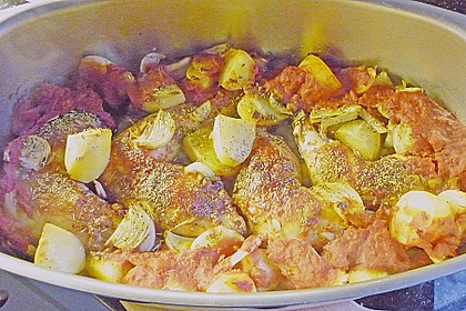 H&auml;hnchenkeulen vom Blech 58