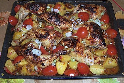 H&auml;hnchenkeulen vom Blech 3