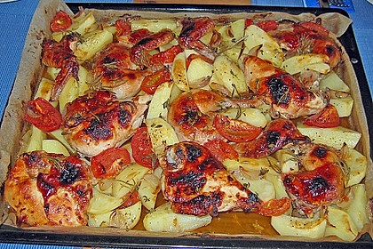 H&auml;hnchenkeulen vom Blech 8