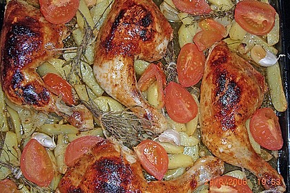 H&auml;hnchenkeulen vom Blech 10