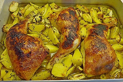 H&auml;hnchenkeulen vom Blech 69