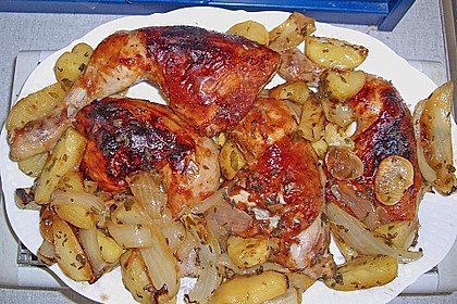 H&auml;hnchenkeulen vom Blech 14