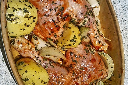 H&auml;hnchenkeulen vom Blech 72