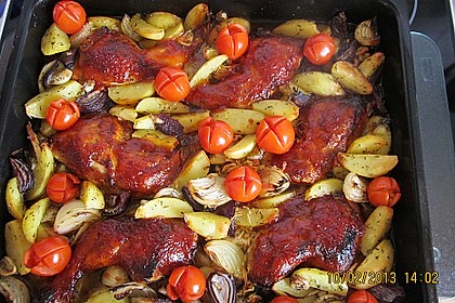 H&auml;hnchenkeulen vom Blech 75