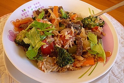 Gebratener Reis mit Schweinefleisch 4