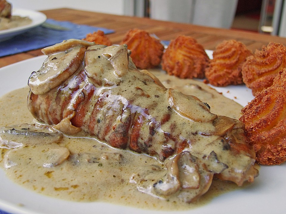 Lende im Speckmantel mit Champignons (Rezept mit Bild) | Chefkoch.de