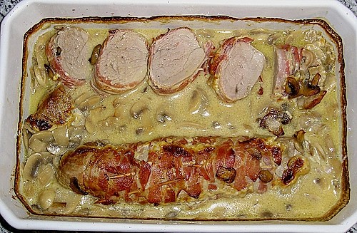 Lende im Speckmantel mit Champignons (Rezept mit Bild) | Chefkoch.de