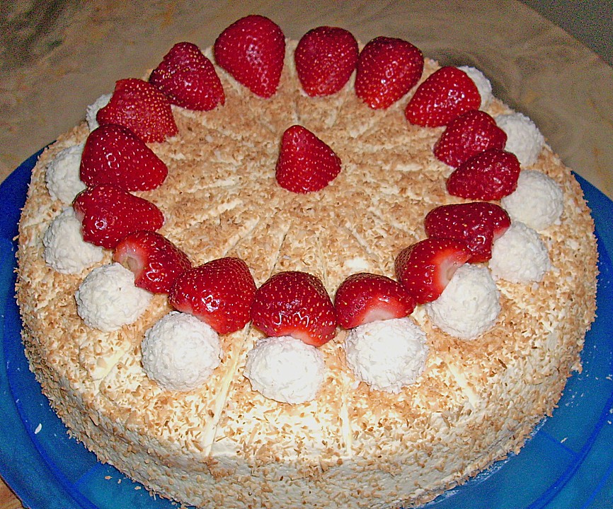 Rezept backofen: Raffaello erdbeer torte