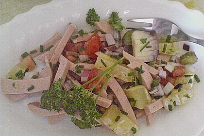Wurstsalat mit Handk&auml;se/Harzer