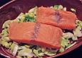 Lachs auf Sahnelauch