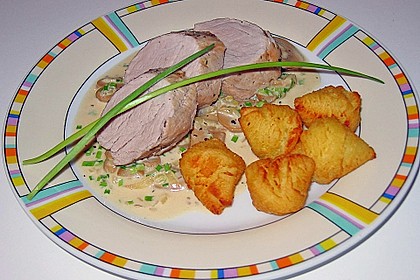 Schweinefilet in Champignon - Schnittlauchrahm