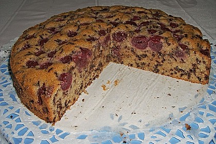 Nusskuchen mit Sauerkirschen 22