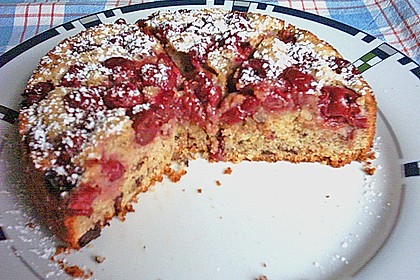 Nusskuchen mit Sauerkirschen 1