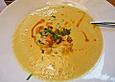 Maissuppe mit Scampi