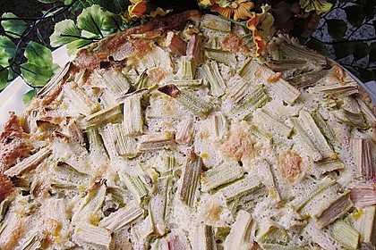 Rhabarberkuchen mit Rahmguß 1