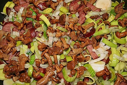 Bandnudeln mit Pfifferlingen und Lauch 4