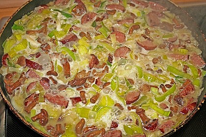 Bandnudeln mit Pfifferlingen und Lauch 5