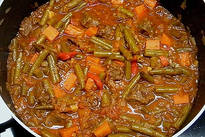 Bulgarische gr&uuml;ne Bohnen mit Fleisch 6