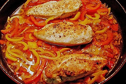 H&auml;hnchenbrust in Paprika - Sherry - Sauce