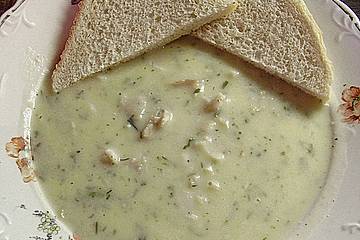 Erdäpfel (Kartoffel)-Kräuter-Seelachs Suppe
