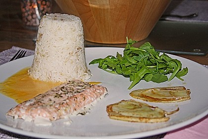 Taglietelle Nero mit Lachs, Limetten - Zabaione und glasiertem Fenchel 4