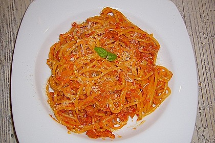 Spaghetti mit Paprika - Rahm - Sauce