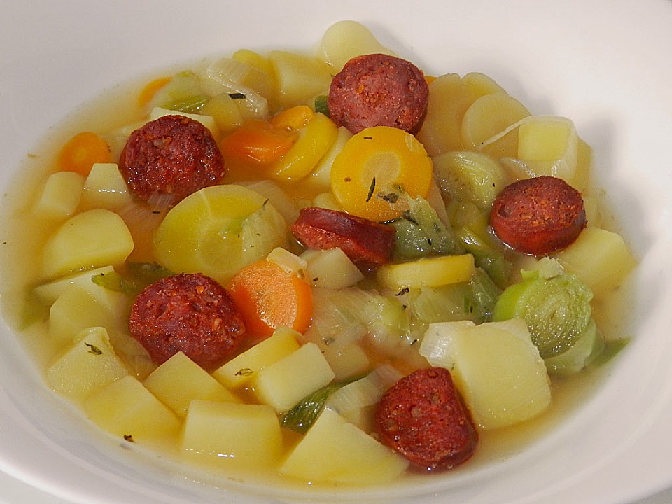 Kartoffel - Gemüseeintopf mit Mettenden (Rezept mit Bild) | Chefkoch.de