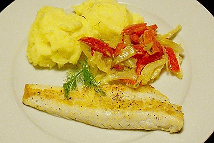 Gebratenes Zanderfilet auf Fenchel - Paprika - Gemüse 6