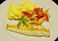 Gebratenes Zanderfilet auf Fenchel - Paprika - Gem&uuml;se