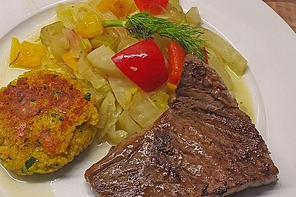 Gebratenes Zanderfilet auf Fenchel - Paprika - Gemüse 8