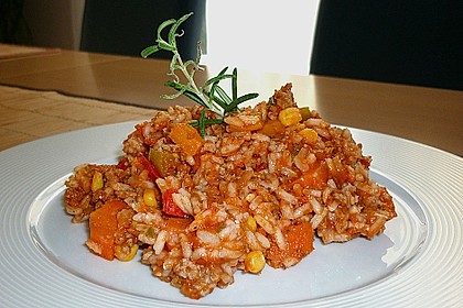 Paprika - Reispfanne mit Hackfleisch